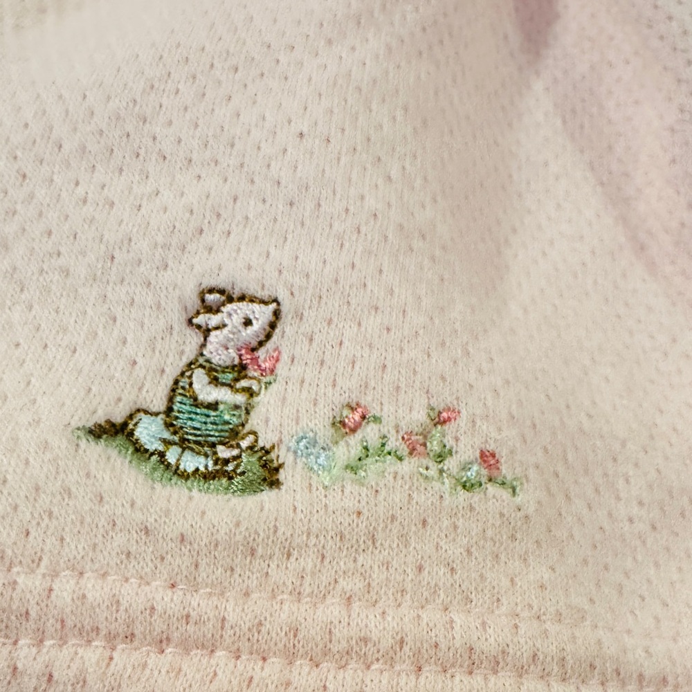 Classic Pooh Bear One More Flower for Piglet Baby Girl Pink Hoodie Jacket Cotton - Picture 6 of 11